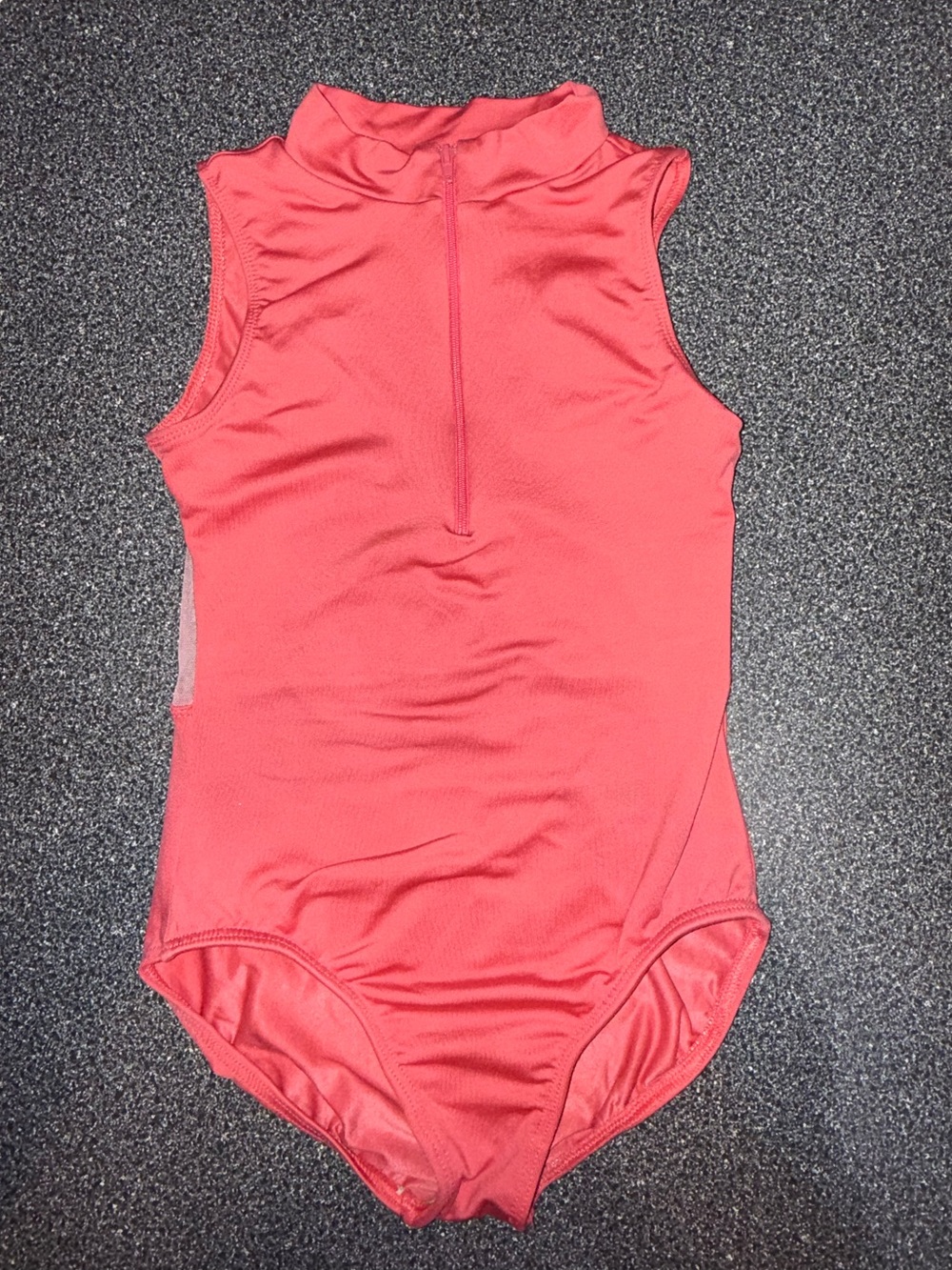 Motion Wear Sleeveless‎ Coral Zip-Front Leotard Size Large Child (12-14)